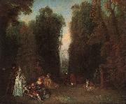 Jean-Antoine Watteau View through the trees in the Park of Pierre Crozat oil painting picture wholesale